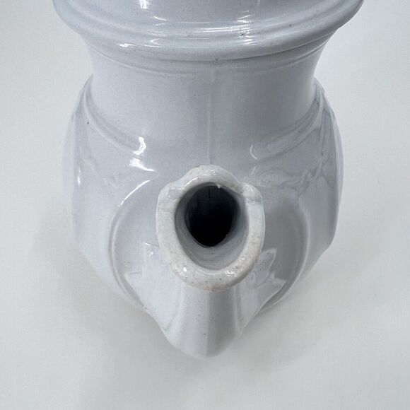 Antique Victorian White Ironstone China Teapot Cottage Farmhouse Decor - Picture 4 of 14